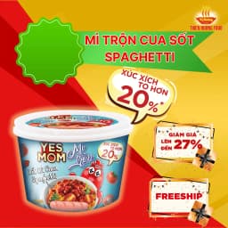 Thumbnail Thêm 20% Xúc Xích - Thùng 12 tô Mì Tô Trộn Có Xúc Xích Xốt Cà Chua Spaghetti Yes Mom 113.2gr/ Tô 2