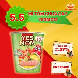 Thumbnail Thêm 20% Xúc Xích - Thùng 24 ly mì Yes Mom Tôm Chua Cay 79.2g/ ly 1