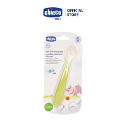Thumbnail Thìa ăn Silicone màu xanh lá/màu đỏ Chicco 1