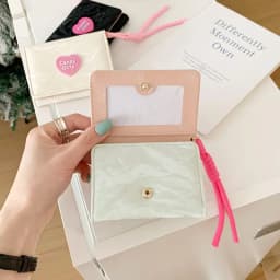 Thumbnail Thời Trang Da PU Nữ Phong Cách Ngắn Ví Dễ Thương Có Thể Gập Lại Nhiều Thẻ Ví Tiện Lợi 2