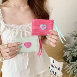 Thumbnail Thời Trang Da PU Nữ Phong Cách Ngắn Ví Dễ Thương Có Thể Gập Lại Nhiều Thẻ Ví Tiện Lợi 3