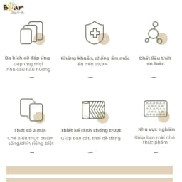Thumbnail Thớt Bear Cao Cấp Chống Khuẩn Chất Liệu An Toàn Bề Mặt Chống Trượt Dễ Vệ Sinh Dùng Nhà Bếp CX-E0023 2