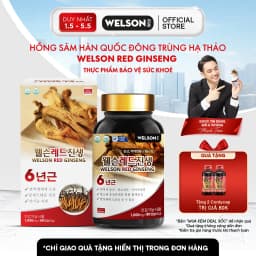 Thumbnail Thực phẩm bảo vệ sức khoẻ Hồng Sâm Hàn Quốc Đông Trùng Hạ Thảo Hỗ Trợ Tăng Cường Sức Đề Kháng Welson Red Ginseng 60 Viên 1