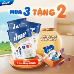 Thumbnail Thực phẩm dinh dưỡng HIUP tăng chiều cao và tăng cân cho trẻ từ 2 đến 15 tuổi [Combo mua 3 tặng 1 Hiup 420g và 1HiupD3K2 1