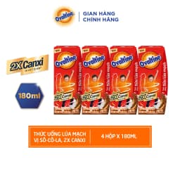 Thumbnail Thức uống lúa mạch gấp đôi Canxi hương vị sô-cô-la Ovaltine (180ml x 4) 1