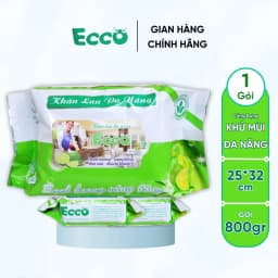 Thumbnail Thùng 10 Gói Khăn Ướt Lau Bếp Đa Năng Gói 800Gr ECCO Dùng 1 Lần 2