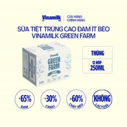 Thumbnail Thùng 12 hộp Sữa tươi Vinamilk Green Farm cao đạm, không lactose - hộp 250ml 1