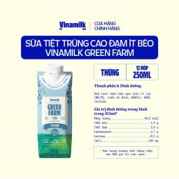 Thumbnail Thùng 12 hộp Sữa tươi Vinamilk Green Farm cao đạm, không lactose - hộp 250ml 3