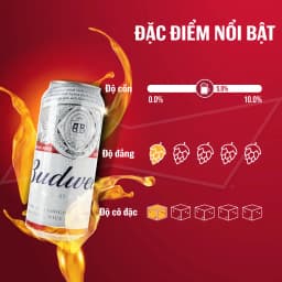 Thumbnail Thùng 12 Lon Bia Budweiser (500ml/lon) 1