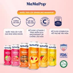 Thumbnail Thùng 12 lon nước trái cây sparkling MaMaPop vị Gừng (330ml/lon) 1