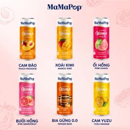Thumbnail Thùng 12 lon nước trái cây sparkling MaMaPop mix 6 vị (330ml/lon) 2