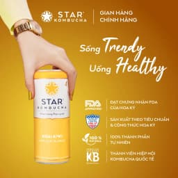 Thumbnail Thùng 12 lon STAR KOMBUCHA Xoài Kiwi / Mellow Mango (250ml/lon) -Trà lên men vi sinh hỗ trợ tiêu hóa 2