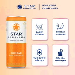 Thumbnail Thùng 12 lon STAR KOMBUCHA Cam Đào / Peach (250ml/lon)- Trà lên men vi sinh hỗ trợ tiêu hóa 1