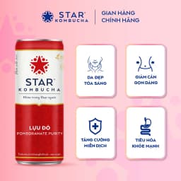 Thumbnail Thùng 12 lon STAR KOMBUCHA Lựu Đỏ / Pomegranate (250ml/lon) - Trà lên men vi sinh bảo vệ sức khỏe 1