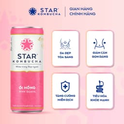 Thumbnail Thùng 12 lon trà STAR KOMBUCHA Ổi Hồng / Pink Guava (250ml/lon) 1