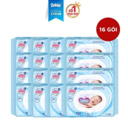 Thumbnail Thùng 16 Gói Khăn ướt Bobby không mùi 100 miếng/gói (Xanh) 1
