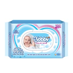 Thumbnail Thùng 16 Gói Khăn ướt Bobby không mùi 100 miếng/gói (Xanh) 2