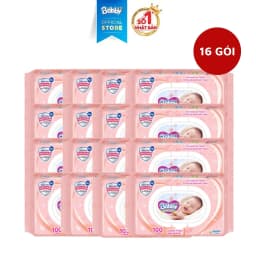 Thumbnail Thùng 16 Gói Khăn ướt Bobby Care hương thơm nhẹ nhàng 100 miếng/gói (Hồng) 1