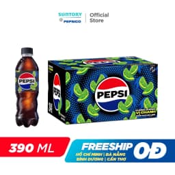 Thumbnail Thùng 24 Chai Nước Ngọt Có Gaz Pepsi Vị Chanh Không Calo (390ml /chai) 1