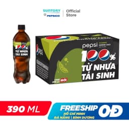Thumbnail Thùng 24 Chai Nước Ngọt Có Gaz Pepsi Vị Chanh Không Calo (390ml /chai) 2
