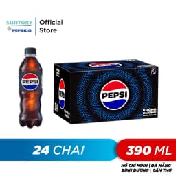 Thumbnail Thùng 24 Chai Nước Ngọt Có Gaz Pepsi Không Calo (390ml /chai) 1