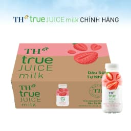 Thumbnail Thùng 24 chai nước uống sữa trái cây TH true JUICE milk dâu tự nhiên 300 ml (300 ml x 24) 1