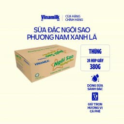 Thumbnail Thùng 24 hộp Creamer sữa đặc Ngôi Sao Phương Nam xanh lá Hộp giấy 380g 1