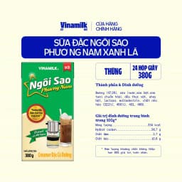 Thumbnail Thùng 24 hộp Creamer sữa đặc Ngôi Sao Phương Nam xanh lá Hộp giấy 380g 3