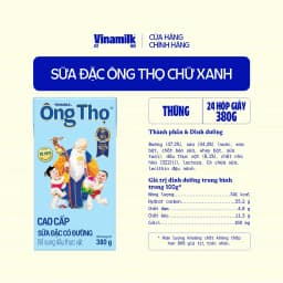 Thumbnail Thùng 24 Hộp Sữa đặc có đường Ông Thọ chữ xanh - Hộp giấy 380g 3