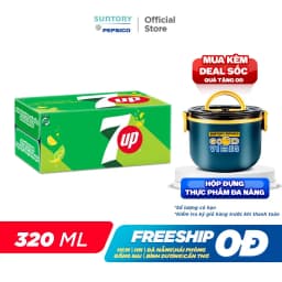 Thumbnail Thùng 24 Lon Nước Ngọt Có Gaz 7Up Lon Xanh (320ml/lon) 3