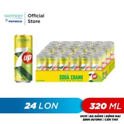Thumbnail Thùng 24 Lon Nước Uống Có Gaz 7UP Soda Chanh Không Calo (320ml/lon) 2