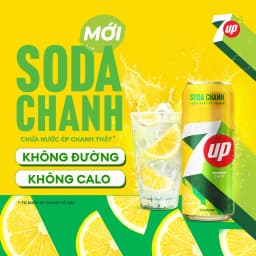 Thumbnail Thùng 24 Lon Nước Uống Có Gaz 7UP Soda Chanh Không Calo (320ml/lon) 4
