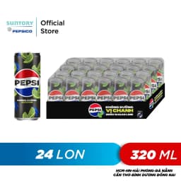 Thumbnail Thùng 24 Lon Nước Uống Có Gaz Pepsi Vị Chanh Không Calo (320ml/lon) 1