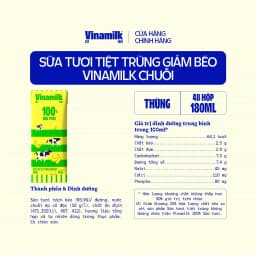 Thumbnail Thùng 48 Hộp Sữa tươi tiệt trùng Vinamilk 100% Chuối 180ml 4