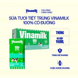 Thumbnail Thùng 48 hộp sữa tươi tiệt trùng Vinamilk 100% có đường 110ml [CẬN DATE] 1
