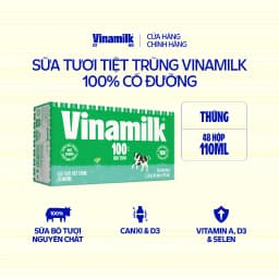 Thumbnail Thùng 48 hộp sữa tươi tiệt trùng Vinamilk 100% có đường 110ml [CẬN DATE] 2