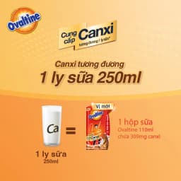Thumbnail Thùng 48 hộp Thức uống lúa mạch thêm Canxi hương vị sô-cô-la Ovaltine (110ml x 48) 4