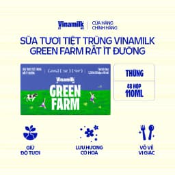 Thumbnail Thùng 48 hộp Tươi Tiệt Trùng Vinamilk Green Farm rất ít đường 110ml 1