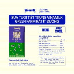 Thumbnail Thùng 48 hộp Tươi Tiệt Trùng Vinamilk Green Farm rất ít đường 110ml 3