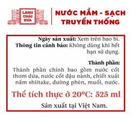 Thumbnail Thùng 6 chai nước mắm CHAY 3 trong 1 Làng Chài Xưa 525ml trái thơm nấm ngọt đậu nành 300 năm truyền thống 2