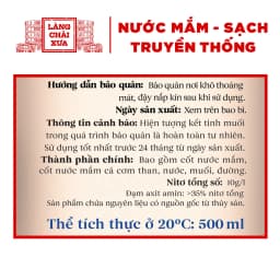 Thumbnail Thùng 6 chai nước mắm nhỉ xuất khẩu Làng Chài Xưa Nhãn Xanh 500ml/chai vị dịu nhẹ phù hợp giới trẻ 2