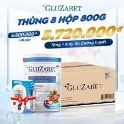 Thumbnail Thùng 8 Lon Gluzabet 800G - Giúp Ổn Định Đường Huyết, Bổ Sung Dinh Dưỡng, Tăng Đề Kháng, Ngăn Ngừa Biến Chứng Tiểu Đường 1