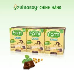 Thumbnail Thùng sữa đậu nành Fami Canxi Vị sô cô la hộp (36 hộp x 200ml) 4