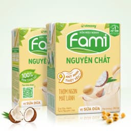 Thumbnail Thùng sữa đậu nành Fami Nguyên Chất vị Sữa dừa (36 hộp x 200ml) 2