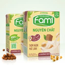 Thumbnail Thùng sữa đậu nành Fami Nguyên Chất vị đường đen (36 hộp x 200ml) 2