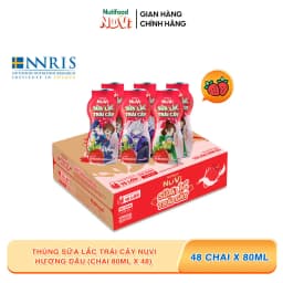 Thumbnail Thùng Sữa Lắc Trái Cây NuVi Hương Dâu (Chai 80ml x 48) 1