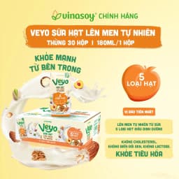 Thumbnail Thùng Veyo Sữa hạt lên men tự nhiên Vị Đào Tiên Nhật (30hộp x 180ml) 1