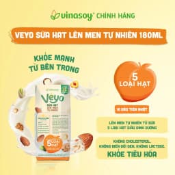 Thumbnail Thùng Veyo Sữa hạt lên men tự nhiên Vị Đào Tiên Nhật (30hộp x 180ml) 3
