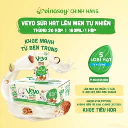 Thumbnail Thùng Veyo Sữa hạt lên men tự nhiên Vị Nguyên bản Ít đường (30hộp x 180ml) 1