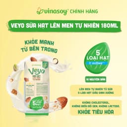 Thumbnail Thùng Veyo Sữa hạt lên men tự nhiên Vị Nguyên bản Ít đường (30hộp x 180ml) 3